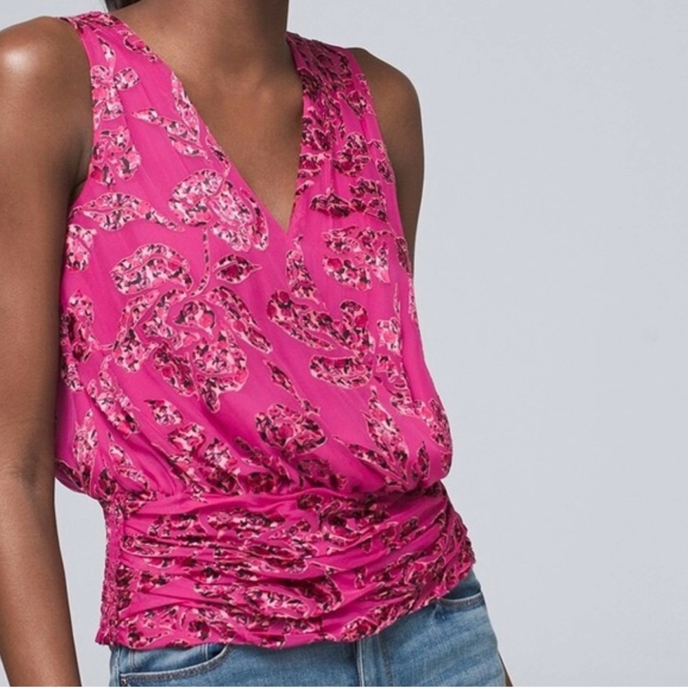 White House Black Market Silk Blend Sleeveless Top